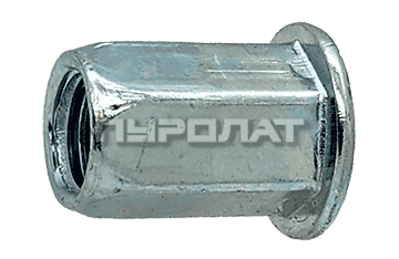 Заклепка-гайка шестигранная M  4, L11,0 (0,5-2,0) оцинк  (1000)